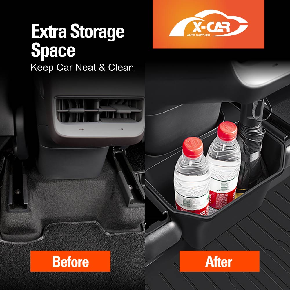 Tesla Model Y Rear Storage Tesla Model Y 2022-2025 Rear Seat Center Organizer Storage Bin with Lid ...
