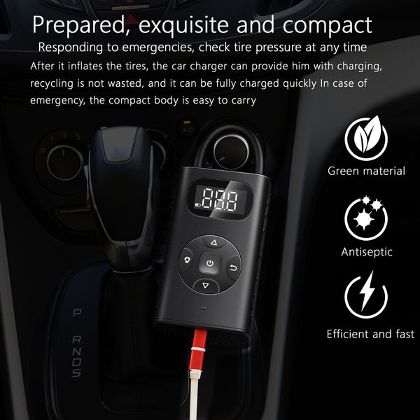 Portable Air Pump with Digital Pressure Gauge Rechargeable