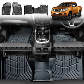 3D Floor Mats for Nissan Navara NP300 D23 Dual Cab 2015-Onwards All-Weather Car Liners