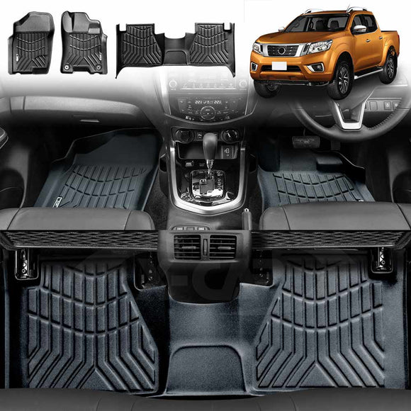 3D Floor Mats for Nissan Navara NP300 D23 Dual Cab 2015-Onwards All-Weather Car Liners