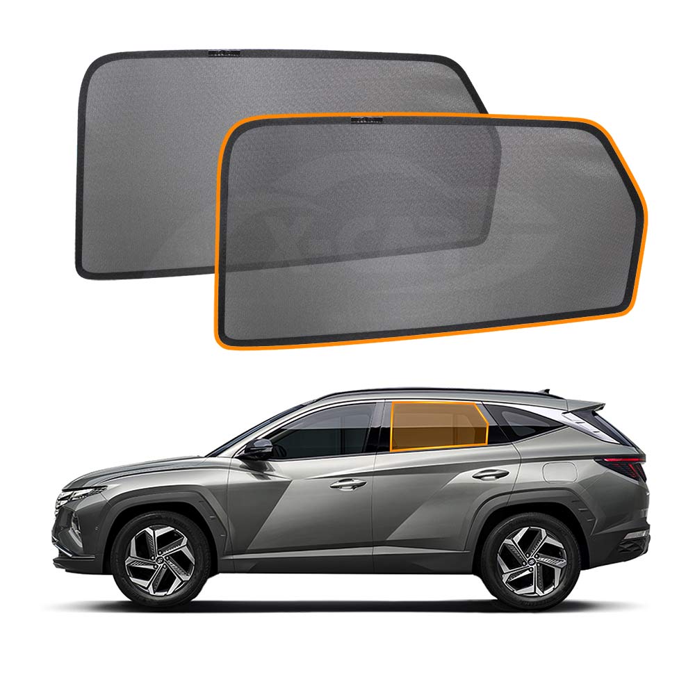 Portes Arrière Pare-soleil Hyundai Tucson NX4E 2020- - Set 2 Pièces Portes Arrière - Protection UV Et Chaleur Car Shades Portes Arrière Pare-soleil Hyundai Tucson NX4E 2020- - Set 2 Pièces Portes Arrière - Protection UV Et Chaleur Car Shades