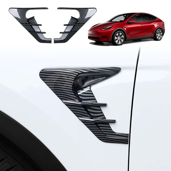 Carbon Fibre Style Trim Side Cameras Cover for Tesla Model 3 2017-2023 and Model Y 2021-2025