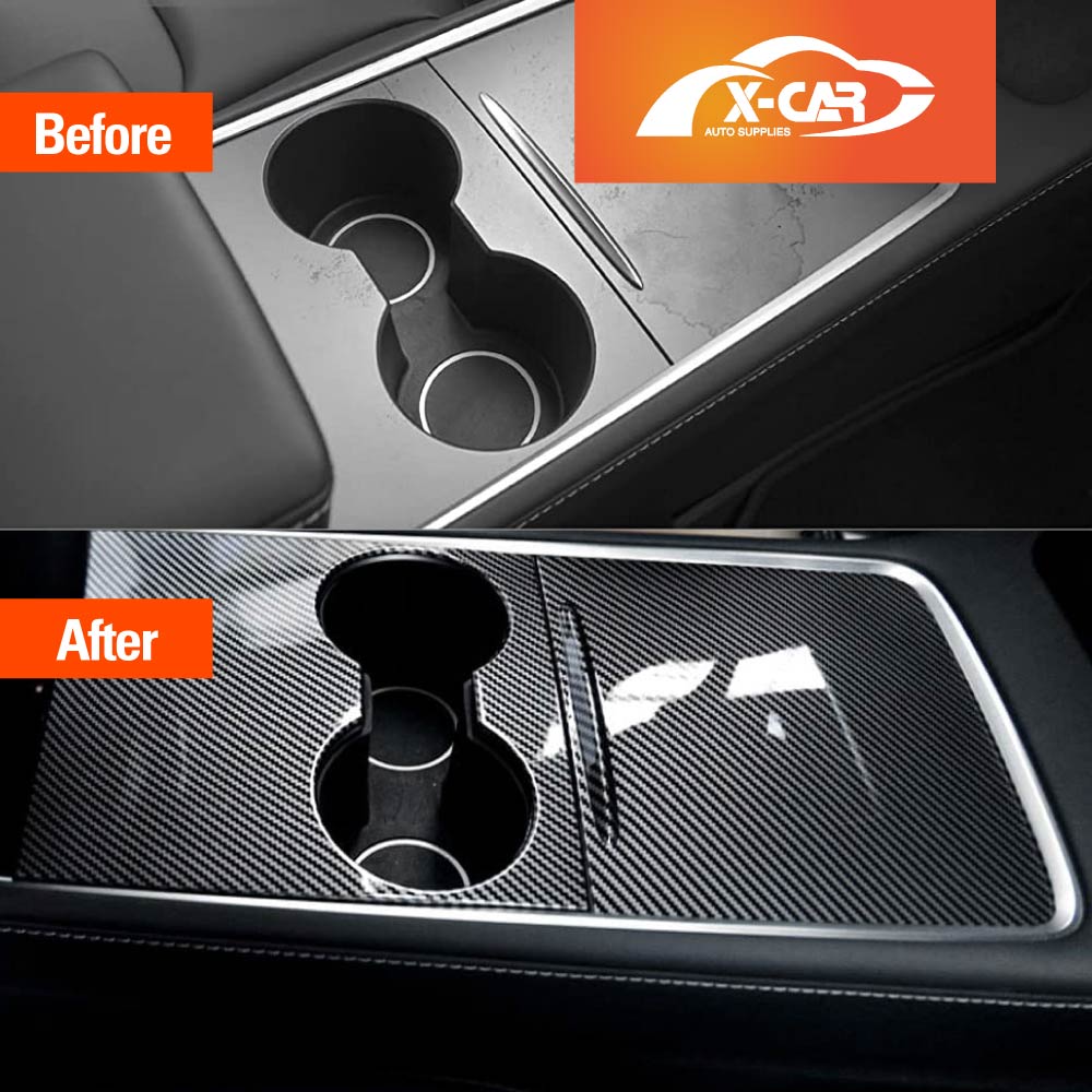 Centre Console Panel For Tesla Model Y / Model 3 Carbon Fiber Style Car ...