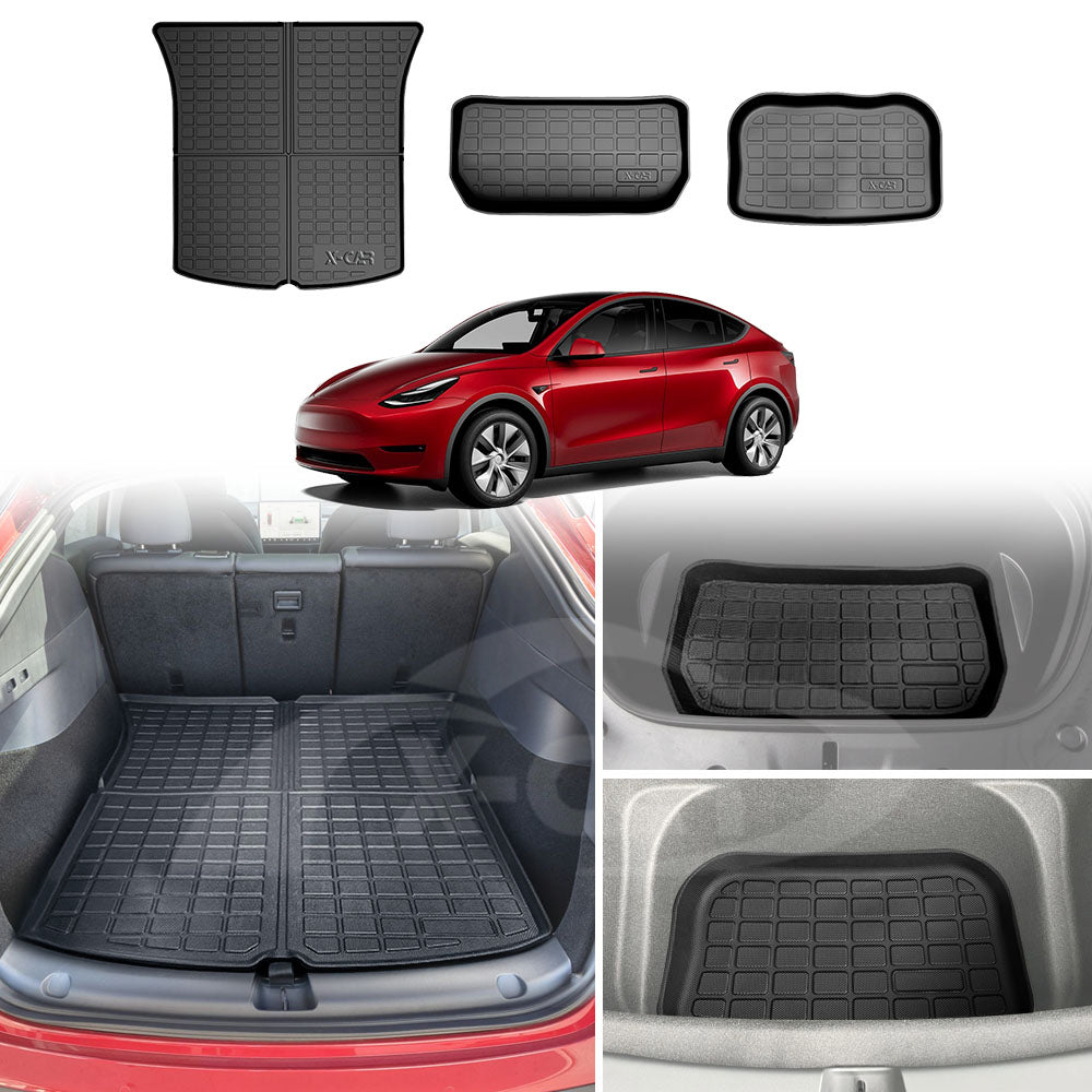 Tesla Model Y Interior Liners Set 3D All-Weather Cargo Mats 2022-2025