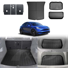 Tesla Model Y Interior Liners Set 3D All-Weather Cargo Mats 2022-2025