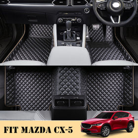 Car Floor Mats For Mazda CX-5 2017-2025 Premium PU Leather - 0