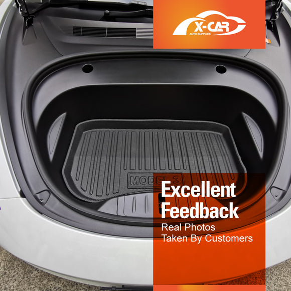 Tesla Model 3 Interior Liners Set 2019-2023 All-Weather Cargo Trunk Mats