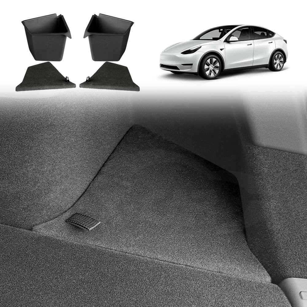 Tesla Model Y Rear Storage Tesla Model Y 2022-2025 Rear Trunk Storage Box with Lids Accessories ...