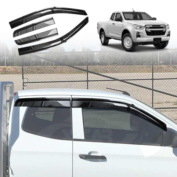 Weathershields for Isuzu D-MAX DMAX Space Cab 2020-Onwards Car Weather Shields Wind Deflectors Sun Visors