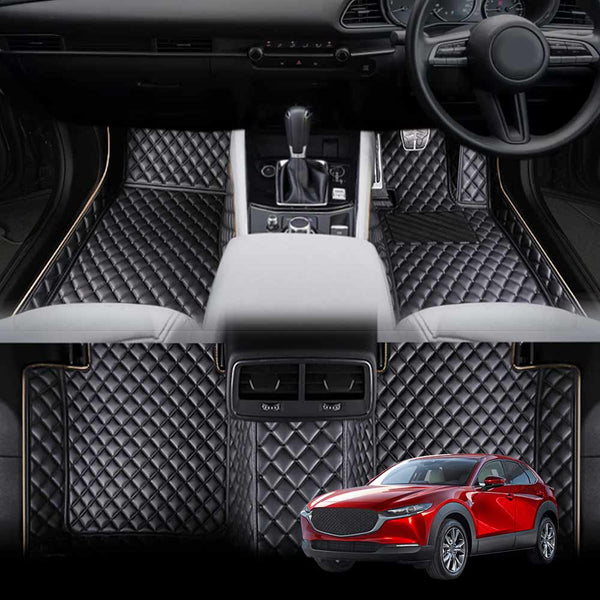 Car Floor Mats For Mazda Mazda CX-30 2019-2023 Premium PU Leather