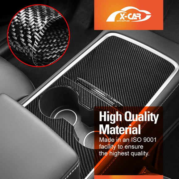 Centre Console Panel for Tesla Model 3 2021-2023 and Model Y 2021-2025 Carbon Fiber Style
