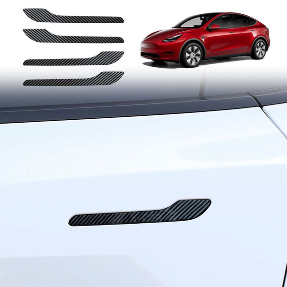 Carbon Fibre Style Door Handle Cover For Tesla Model 3 2017-2023 and Model Y 2021-2025