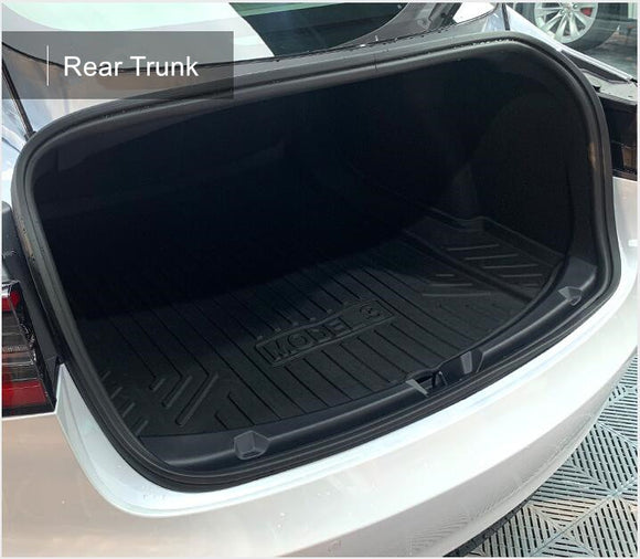 Tesla Model 3 Interior Liners Set 2019-2023 All-Weather Cargo Trunk Mats