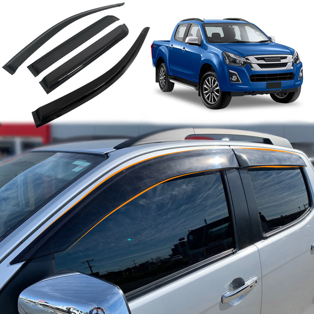 Weathershields for Isuzu D-MAX DMAX Dual Cab 2012-2020 Car Weather Shields Wind Deflectors Sun Visors